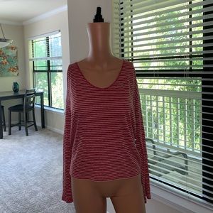 Lacoste Red & White Striped shirt size 34